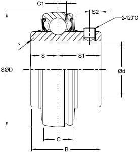 UC Insert Bearing Ceramic Drawing