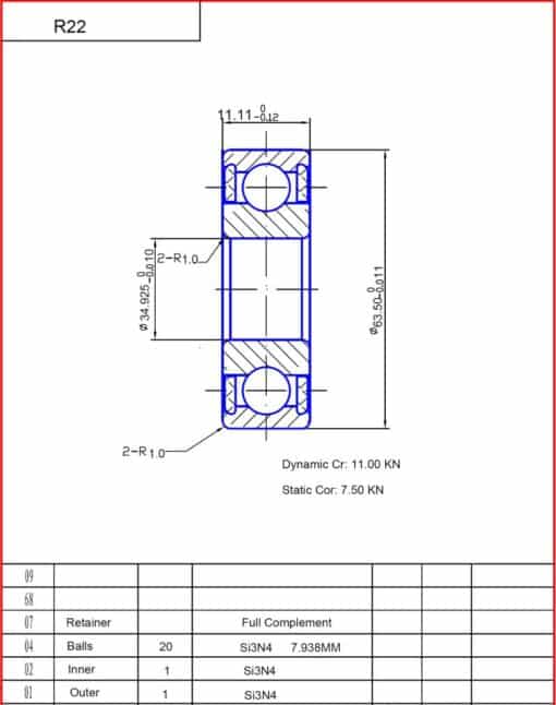 R22 Full Ceramic Bearings