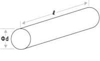 Aluminiumoxid-Heizstäbe und -rohre, Maßdiagramm HM